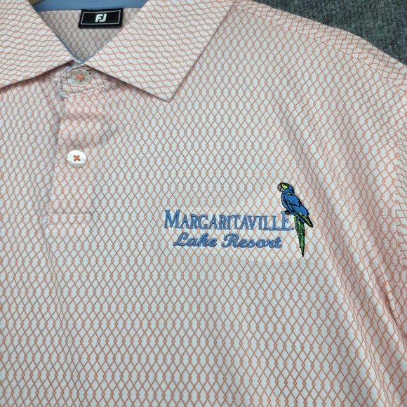 FootJoy Margaritaville Lake Resort Polo Shirt Mens Large Peach Diamond 33197 - Picture 2 of 8